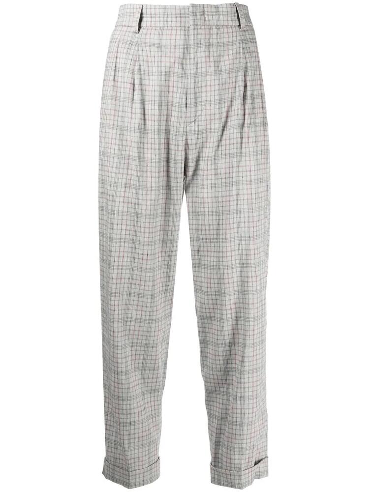 MARANT ÉTOILE checked cropped trousers - Grey Cover