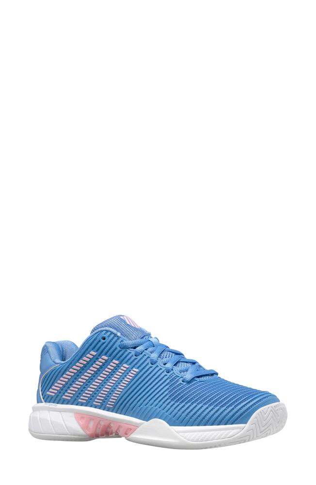 K-Swiss Hypercourt Express 2 Tennis Shoe in Silver Blue/White/Pink Cover