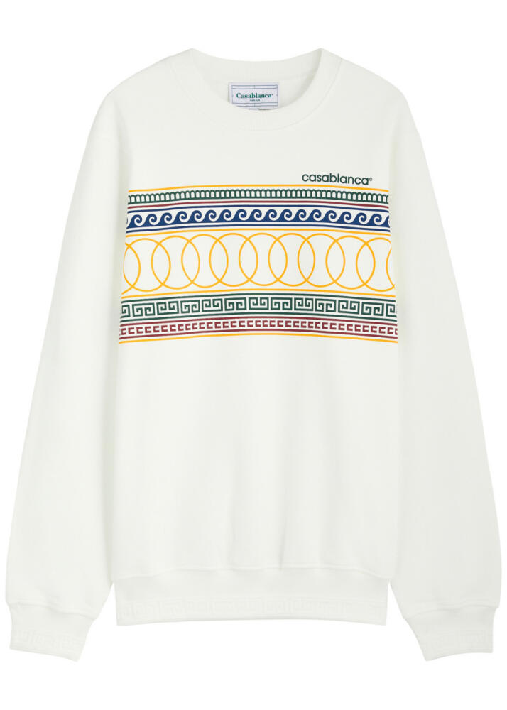 Casablanca Les Anneaux Printed Cotton Sweatshirt - White Cover