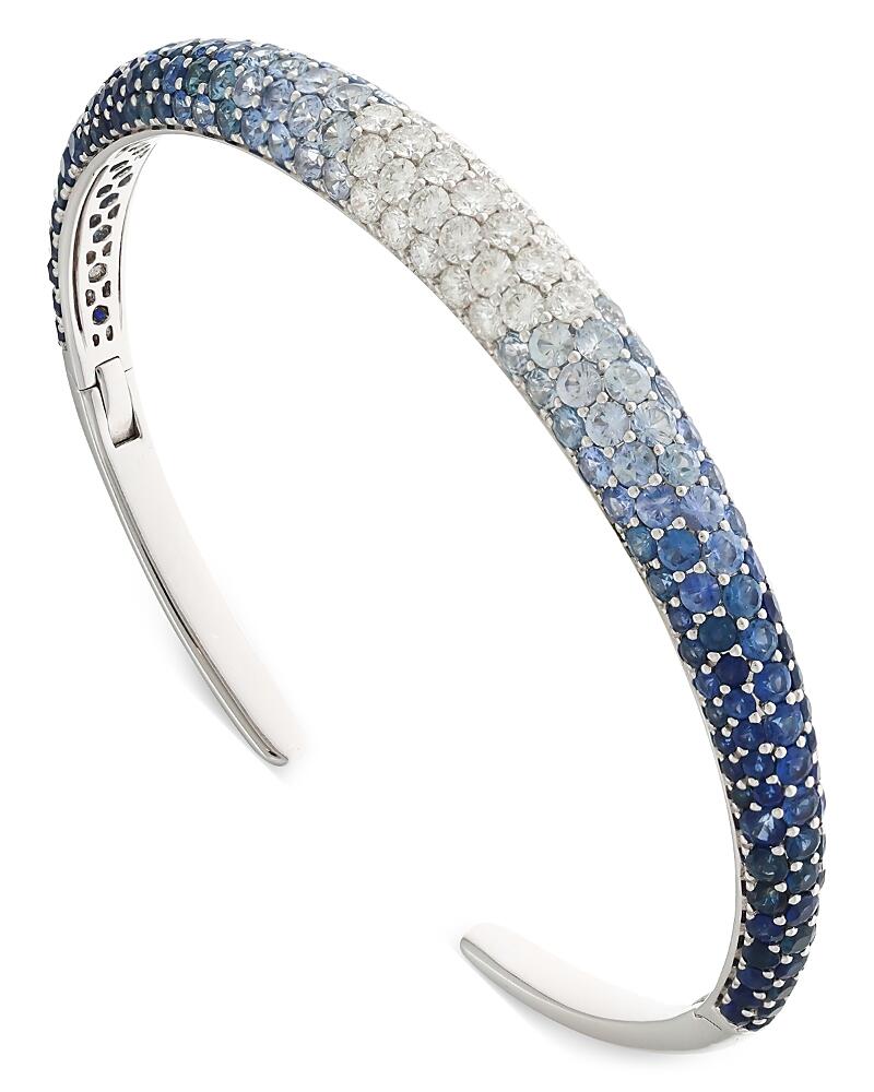 Albtero Milani 18K White Gold Via Fiori Scuri Ombre Diamond & Blue Sapphire Dome Bangle Bracelet - Exclusive, Italy Campaign Cover