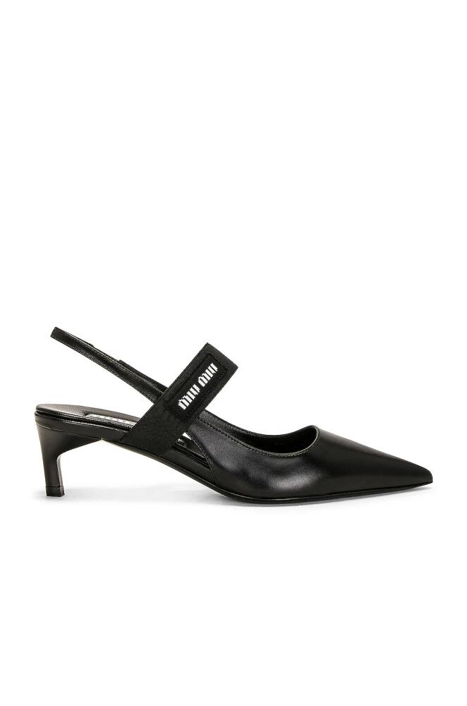 Miu Miu Logo Slingback Pump in Black Cover