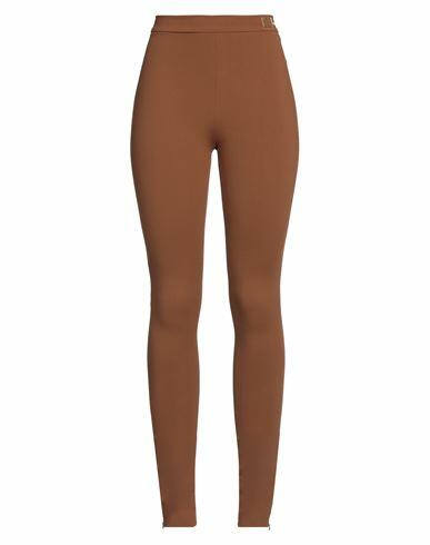 Circus Hotel Woman Leggings Brown Polyamide, Elastane Cover