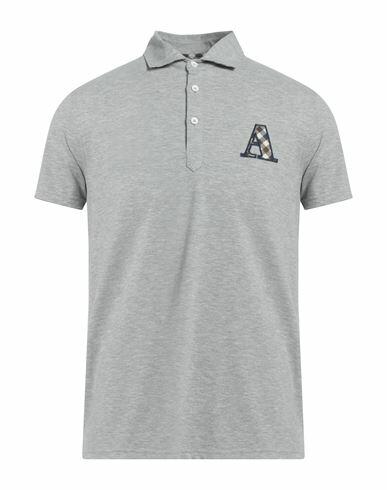 Aquascutum Man Polo shirt Light grey Cotton, Elastane Cover