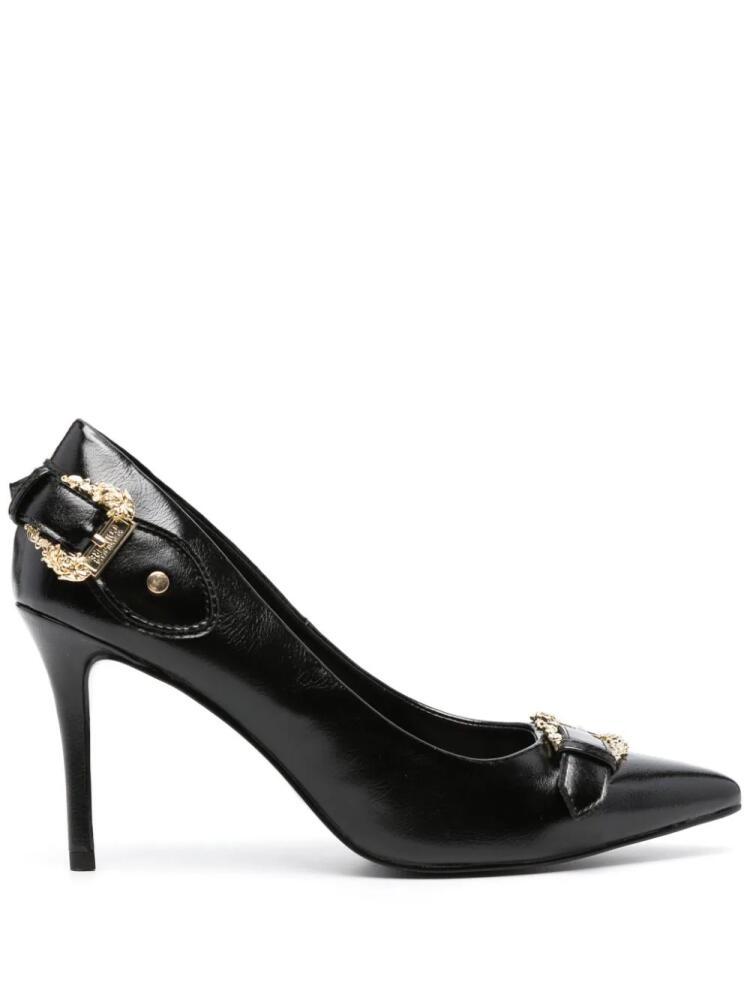 Versace Jeans Couture Baroque-buckle 90mm stiletto pumps - Black Cover