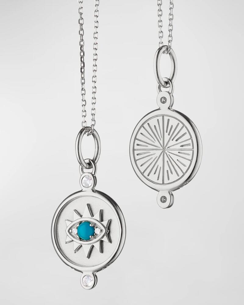 Monica Rich Kosann Sterling Silver Mini Protect Evil Eye Pendant Necklace Cover