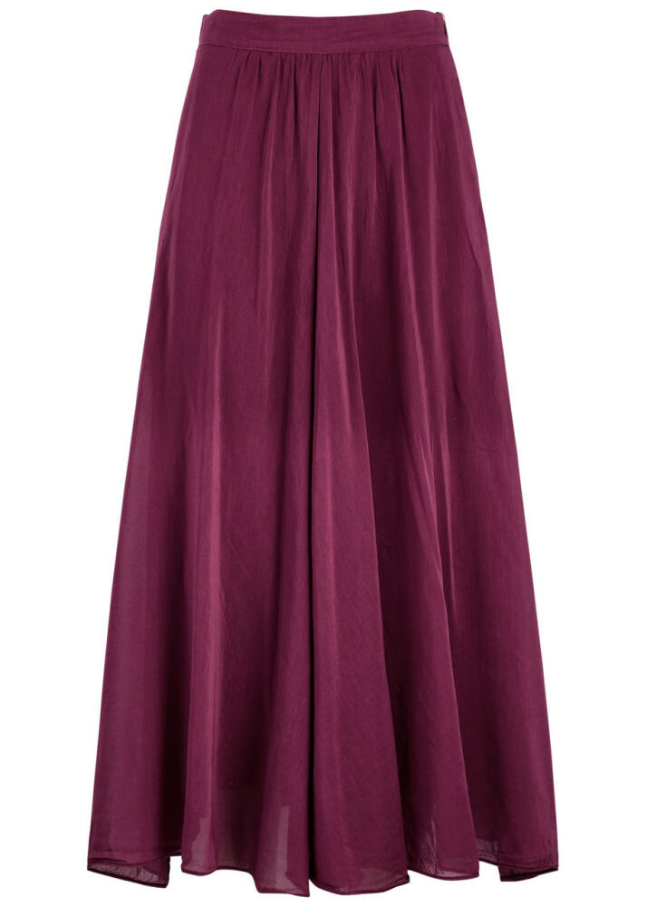 Forte_forte Cotton-blend Voile Midi Skirt - Dark Purple Cover