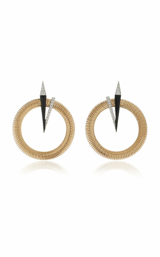 Nikos Koulis - Feelings 18K Yellow And White Gold Diamond Hoop Earrings - Gold - Gifts For Her Cover