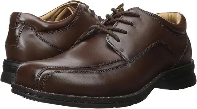 Dockers Trustee Moc Toe Oxford (Dark Tan Leather) Men's Lace-up Bicycle Toe Shoes Cover