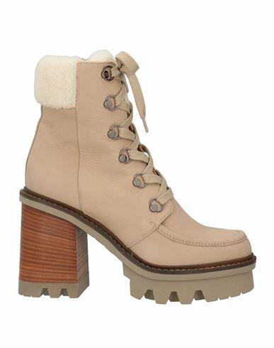 Lemaré Woman Ankle boots Beige Leather Cover