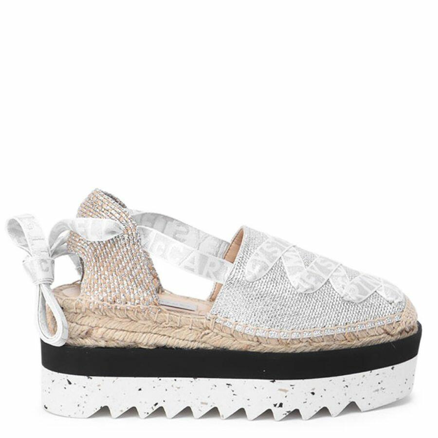 Stella McCartney Ladies Silver Gaia Platform Espadrilles Cover