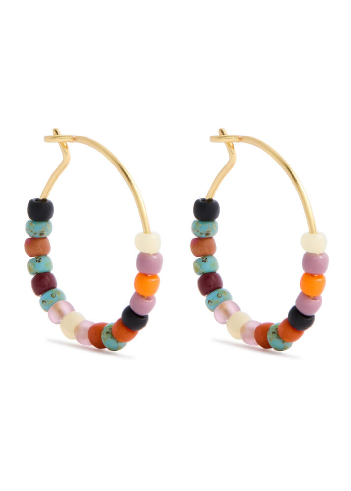 Anni LU Maya Beach Beaded Hoop Earrings - Brown Cover