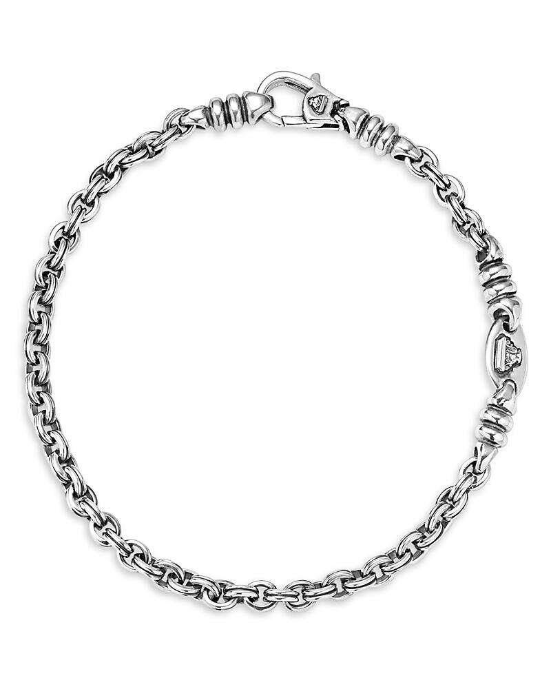 Lagos Men's Sterling Silver Anthem Double Link Caviar Bracelet - Exclusive Cover