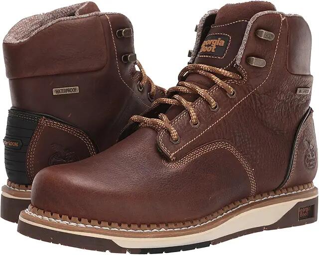 Georgia Boot AMP LT Wedge Waterproof 6 Work Boot (Dark Brown) Men's Boots Cover