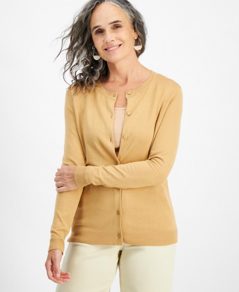 Style & Co Women's Button-Up Cardigan, Pp-4X, Created for Macy's - Icy Coffee Cover