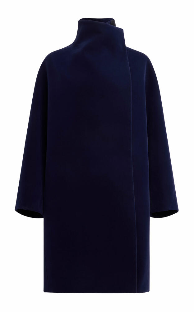 ALAA - Flocked Wool-Velvet Coat - Navy Cover