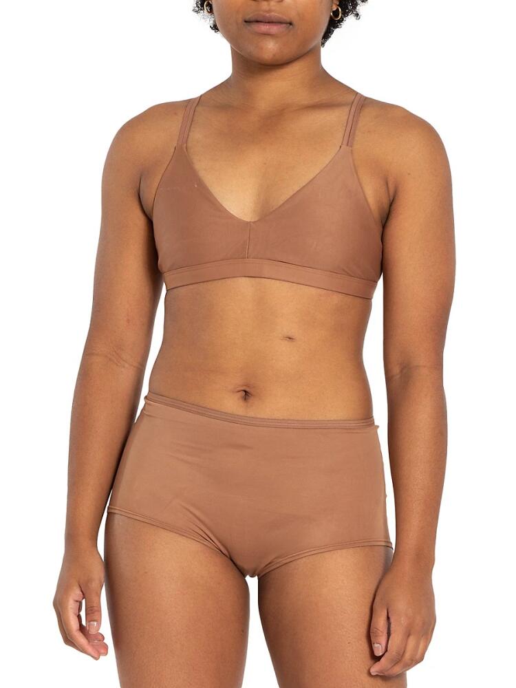 Nude Barre Women's Solid Wireless Bralette - 2PM Beige Cover