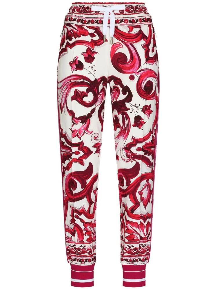 Dolce & Gabbana Maiolica-print track pants - White Cover