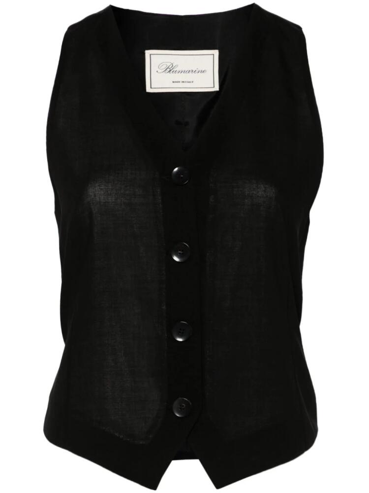 Blumarine virgin-wool waistcoat - Black Cover