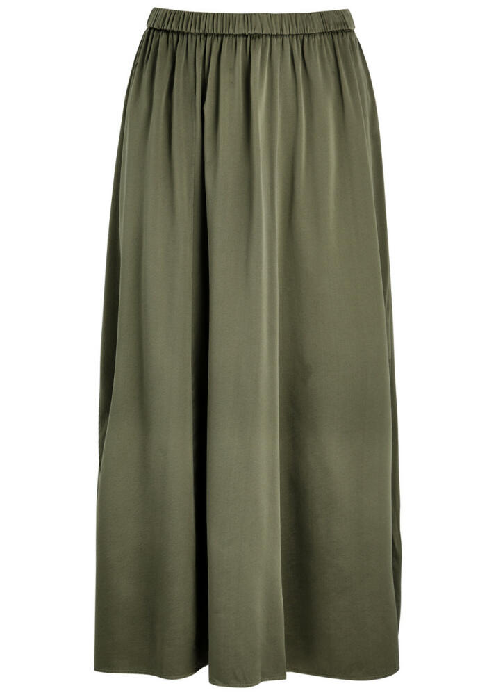 Forte_forte Stretch-silk Midi Skirt - Olive Cover