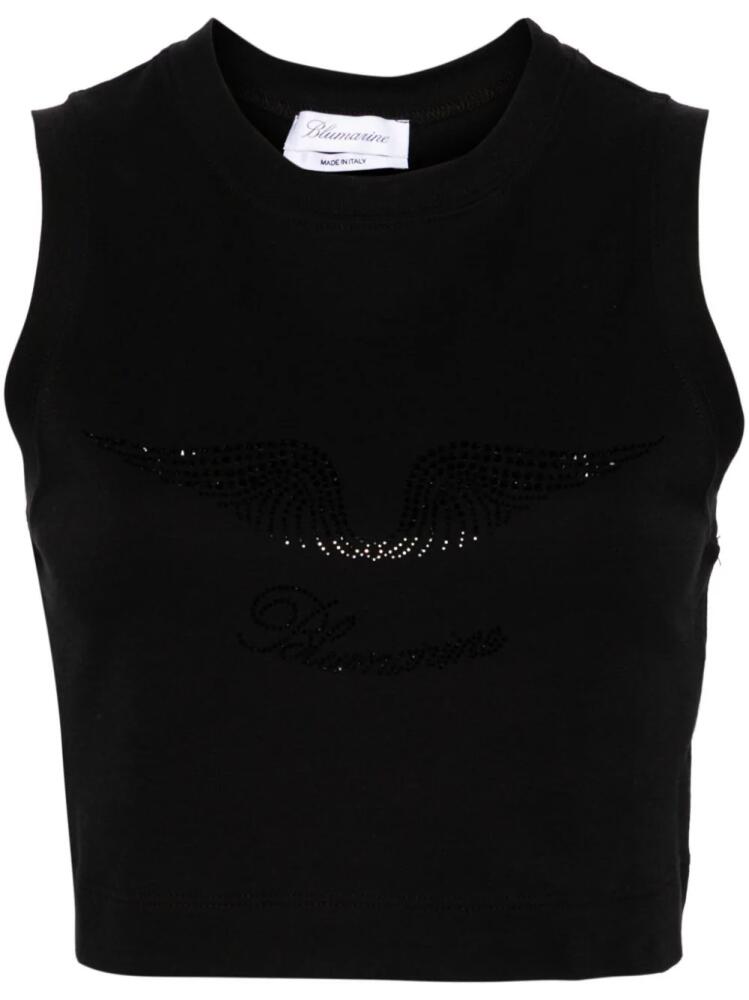 Blumarine rhinestone-embellished cropped tank top - Black Cover