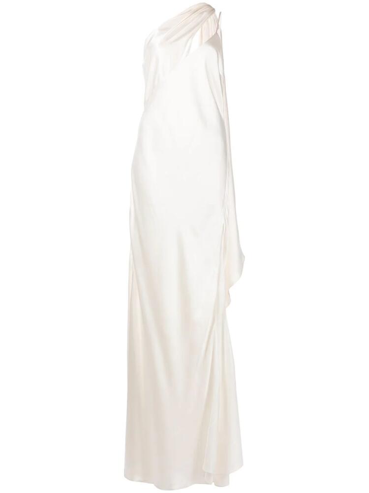 Michelle Mason drape-panel silk gown - White Cover