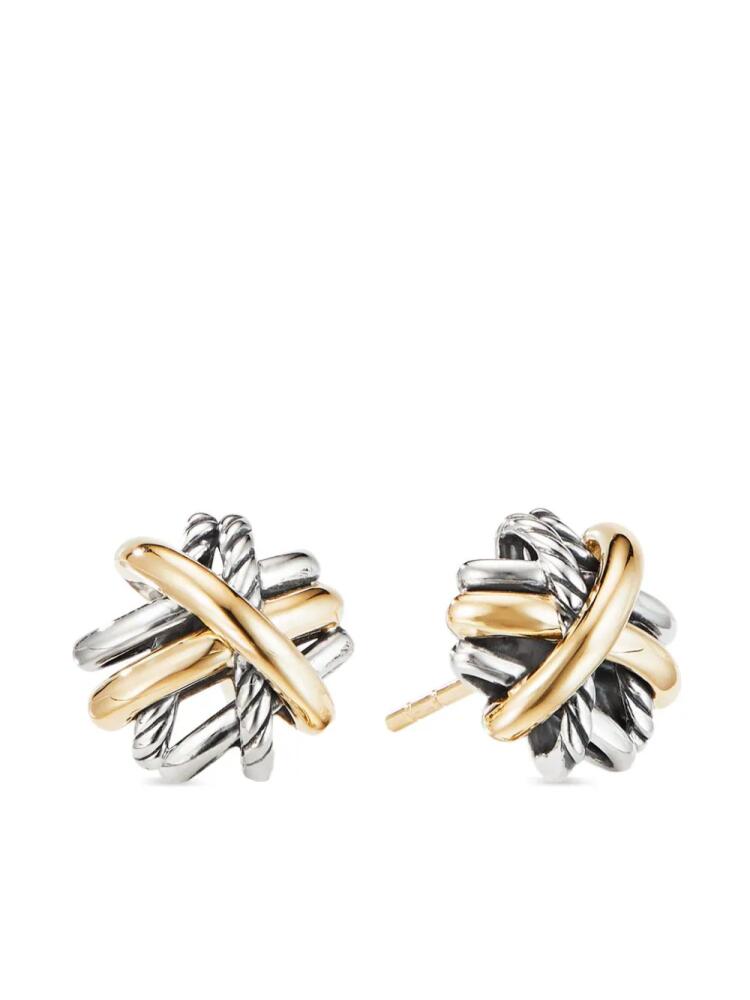 David Yurman 18kt yellow gold and sterling silver Crossover stud earrings Cover