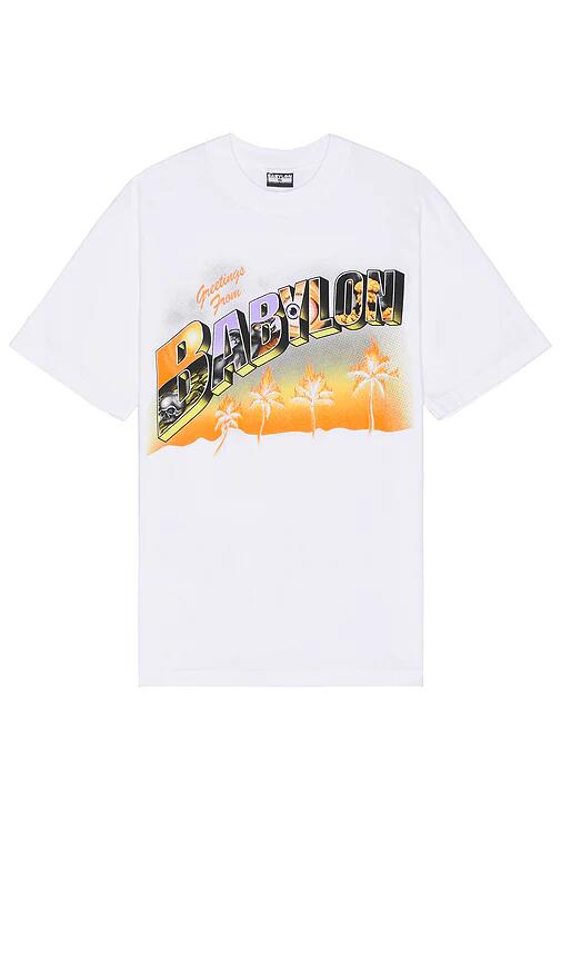 Babylon Greetings T-Shirt in White Cover