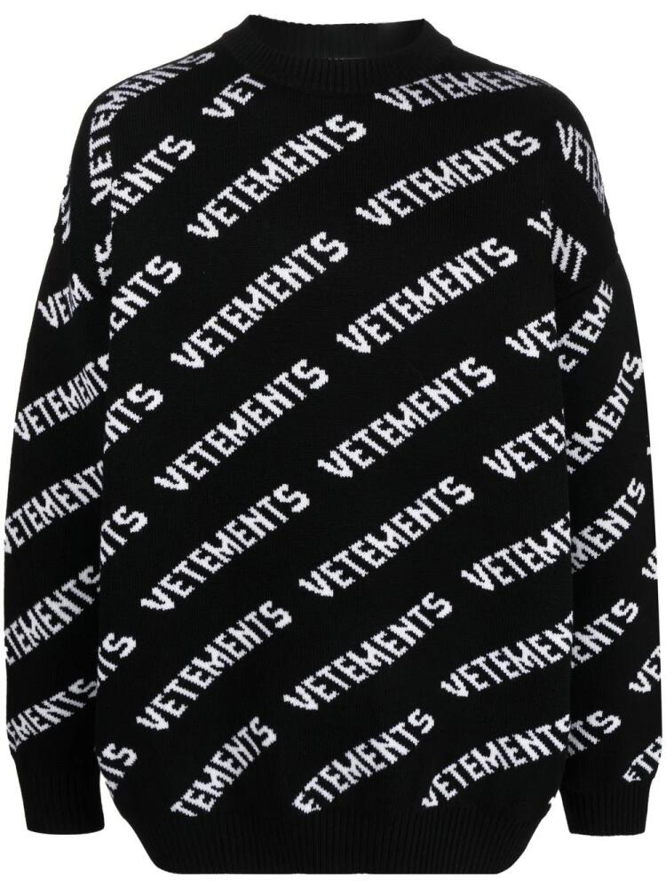 VETEMENTS logo-print long-sleeve jumper - Black Cover