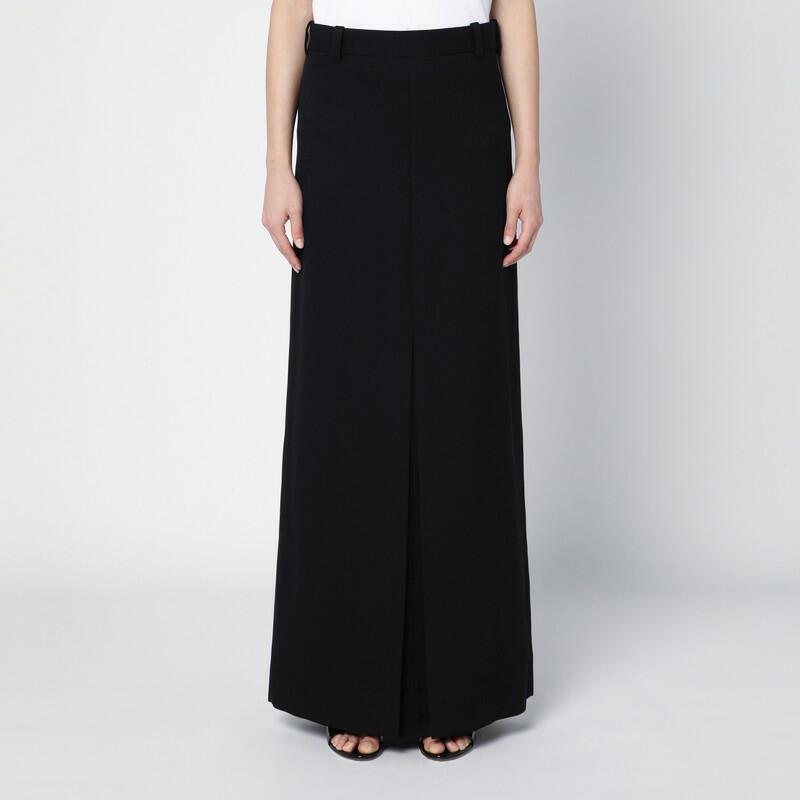 Victoria Beckham Black wool-blend long skirt Cover