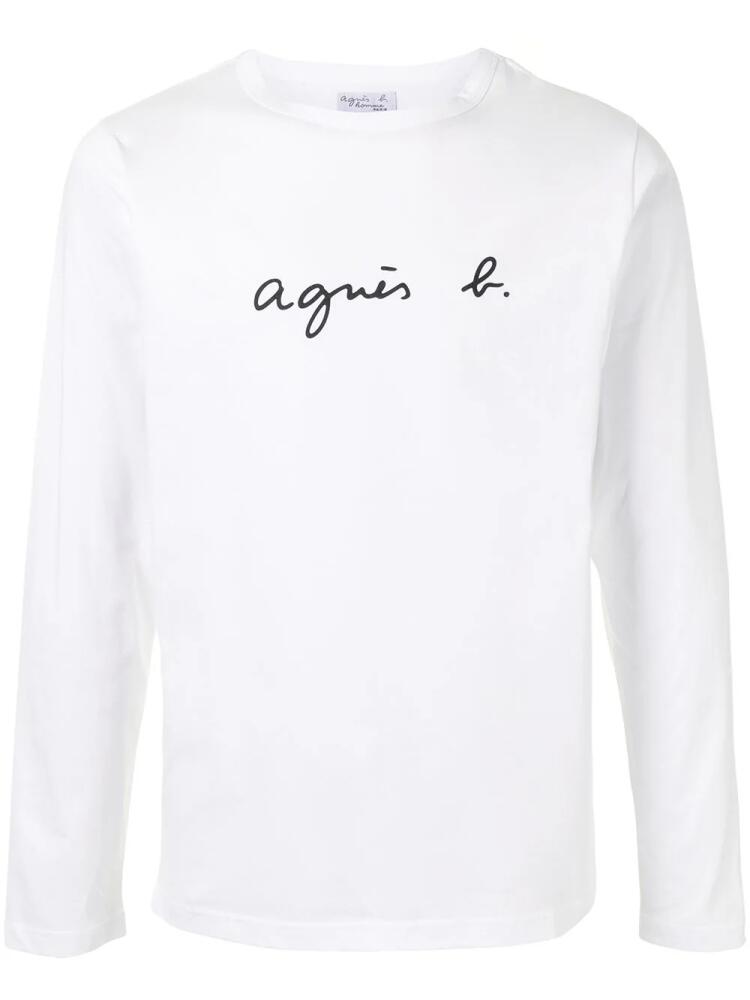 agnès b. logo-print cotton T-Shirt - White Cover