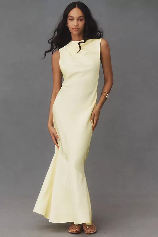 Significant Other Lana Cowl-Neck Tie-Back Satin Maxi Dress Cover