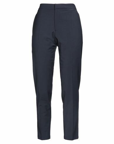 120% Lino Woman Pants Midnight blue Wool, Polyester, Elastane Cover