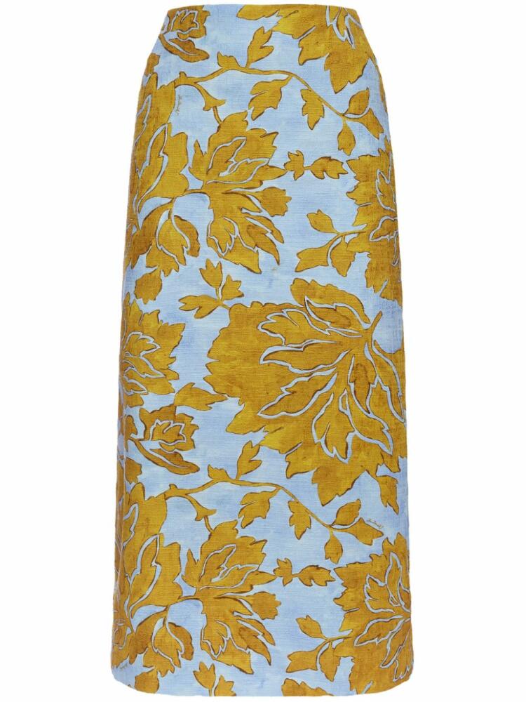 La DoubleJ floral-print pencil skirt - Yellow Cover