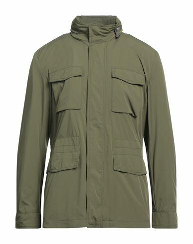 Brooks Brothers Man Jacket Military green Polyamide, Elastane Cover