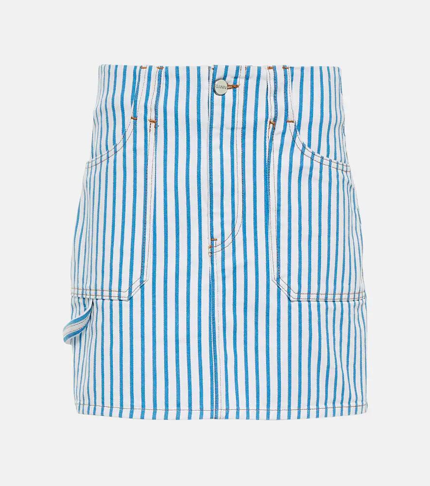 Ganni Striped denim mini skirt Cover