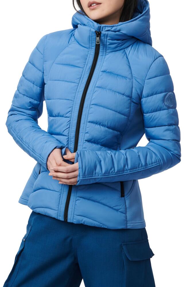 Bernardo Hooded Quilted Water Repellent Jacket in Blue Bell Cover