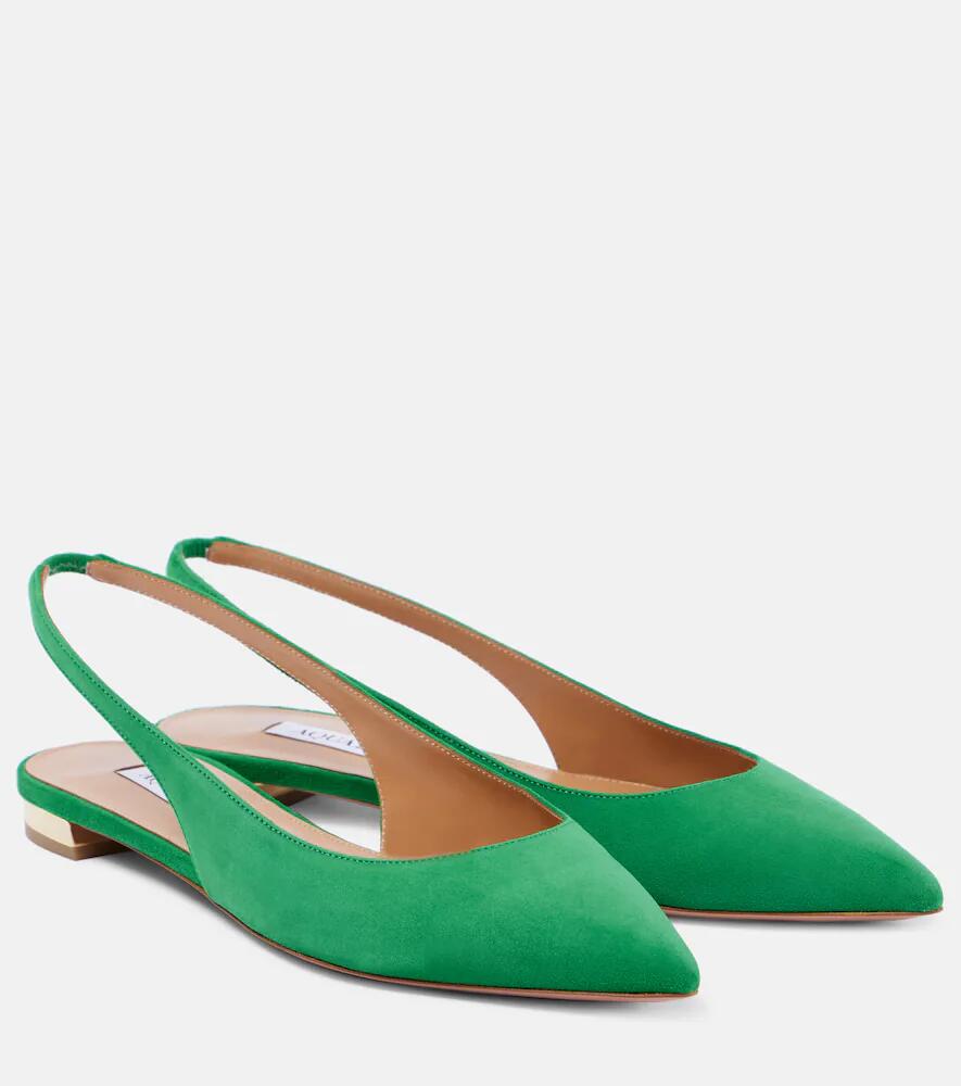 Aquazzura Purist suede slingback flats Cover