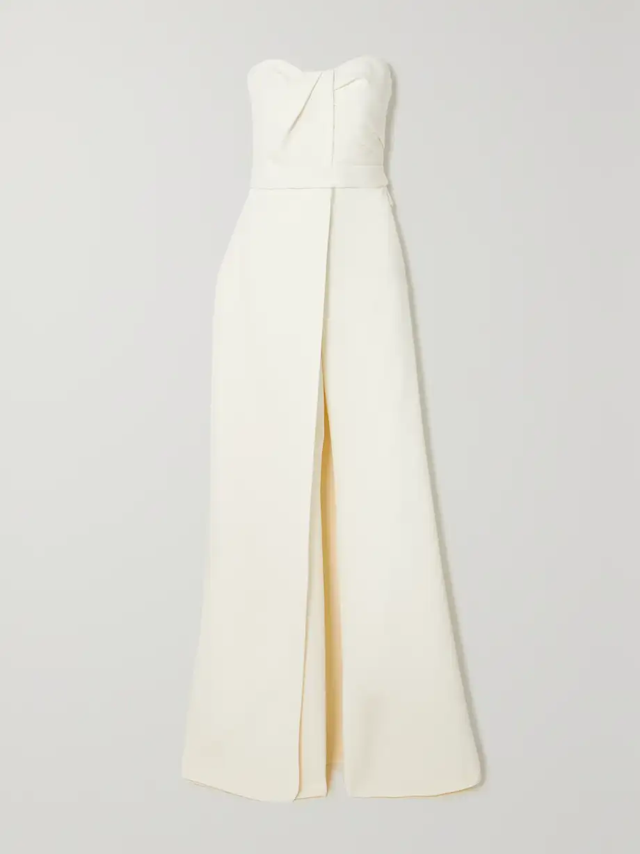 Safiyaa - Layered Strapless Crepe Jumpsuit - Ivory Cover