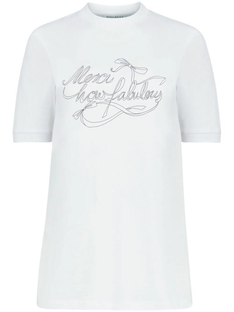 Nina Ricci How Fabulous cotton T-shirt - White Cover