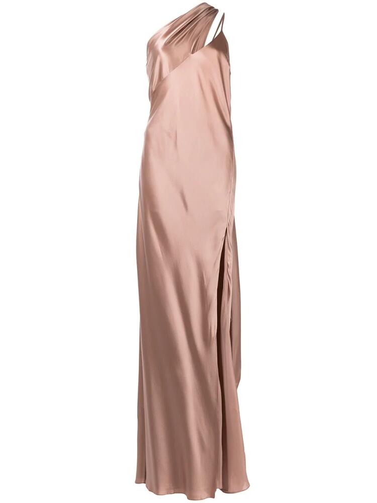 Michelle Mason draped-panel silk gown - Neutrals Cover