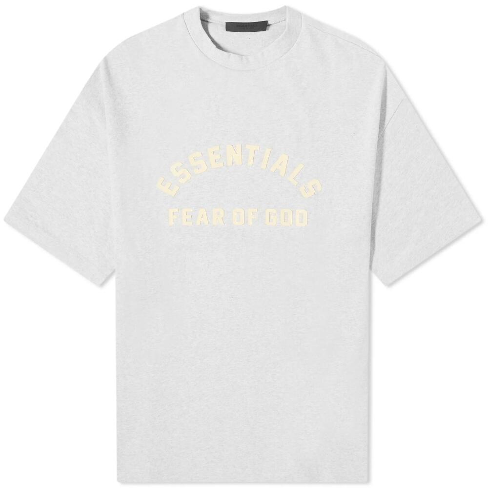 Fear of God ESSENTIALS Men's Spring Printed Logo T-Shirt in Light Heather Grey Cover