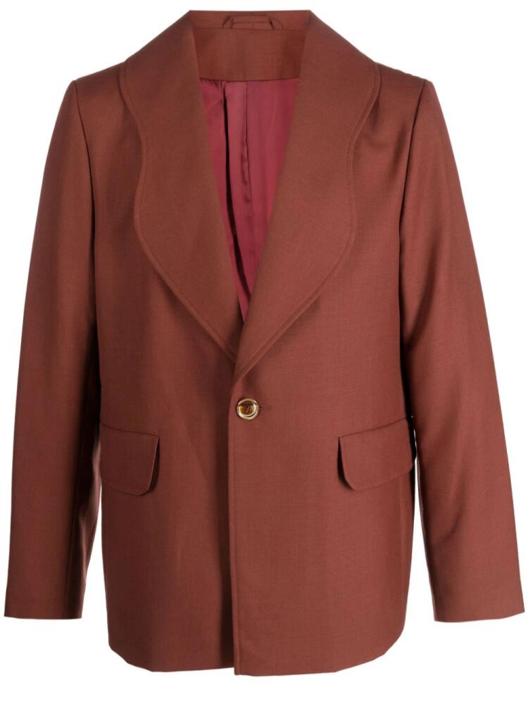 Séfr scallop-lapels single-breasted blazer - Orange Cover