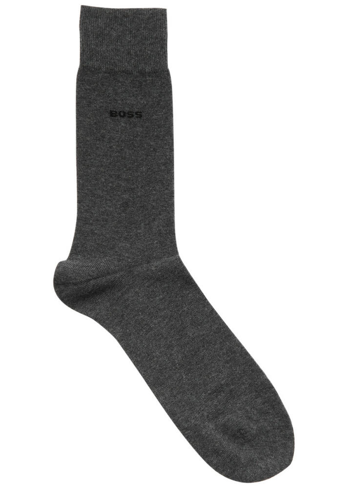 Boss Logo Cotton-blend Socks - set of two - Grey Cover