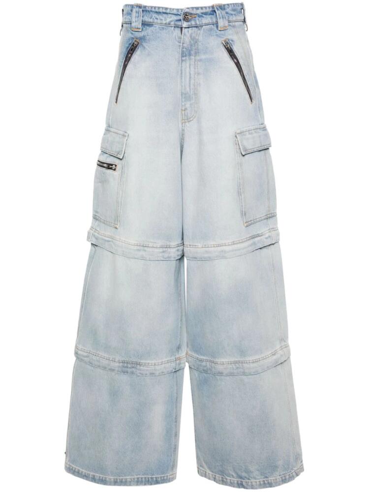 VETEMENTS high-rise detachable wide-leg jeans - Blue Cover