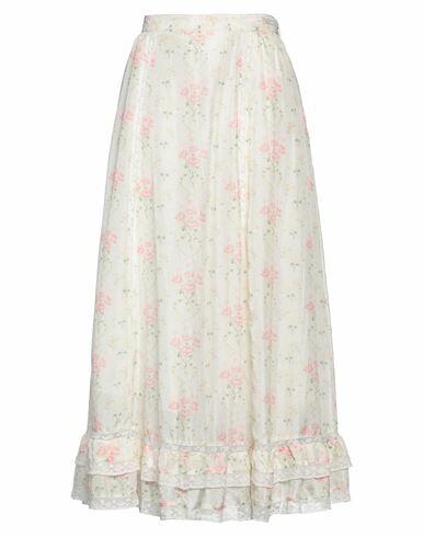 Loveshackfancy Woman Maxi skirt Ivory Silk, Cotton Cover