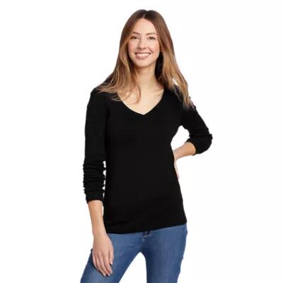 Eddie Bauer Women's Stine's Long-Sleeve V-Neck T-Shirt Cover