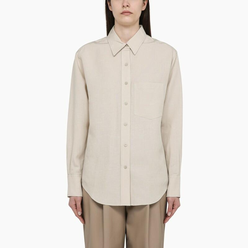 Calvin Klein Beige linen-blend shirt Cover