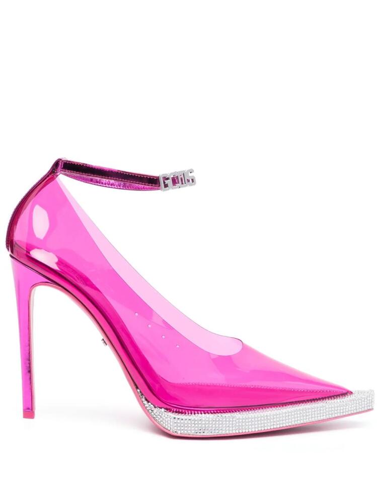 GCDS 130mm transparent pointed-toe pumps - Pink Cover