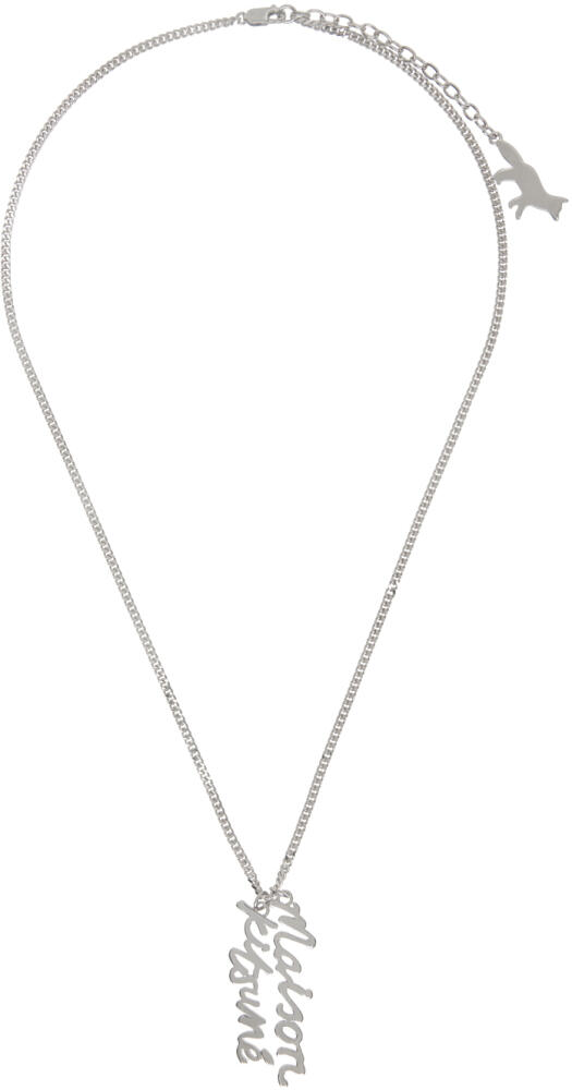 Maison Kitsuné Silver Handwriting Long Necklace Cover