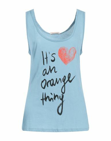 Boss Woman Tank top Pastel blue Cotton Cover